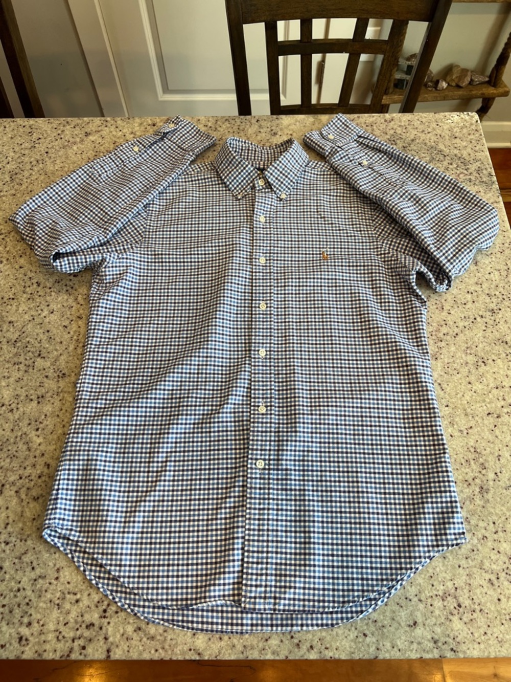 Polo Ralph Lauren Men's Classic Fit Long-Sleeve Oxford Shirt Check Size Medium